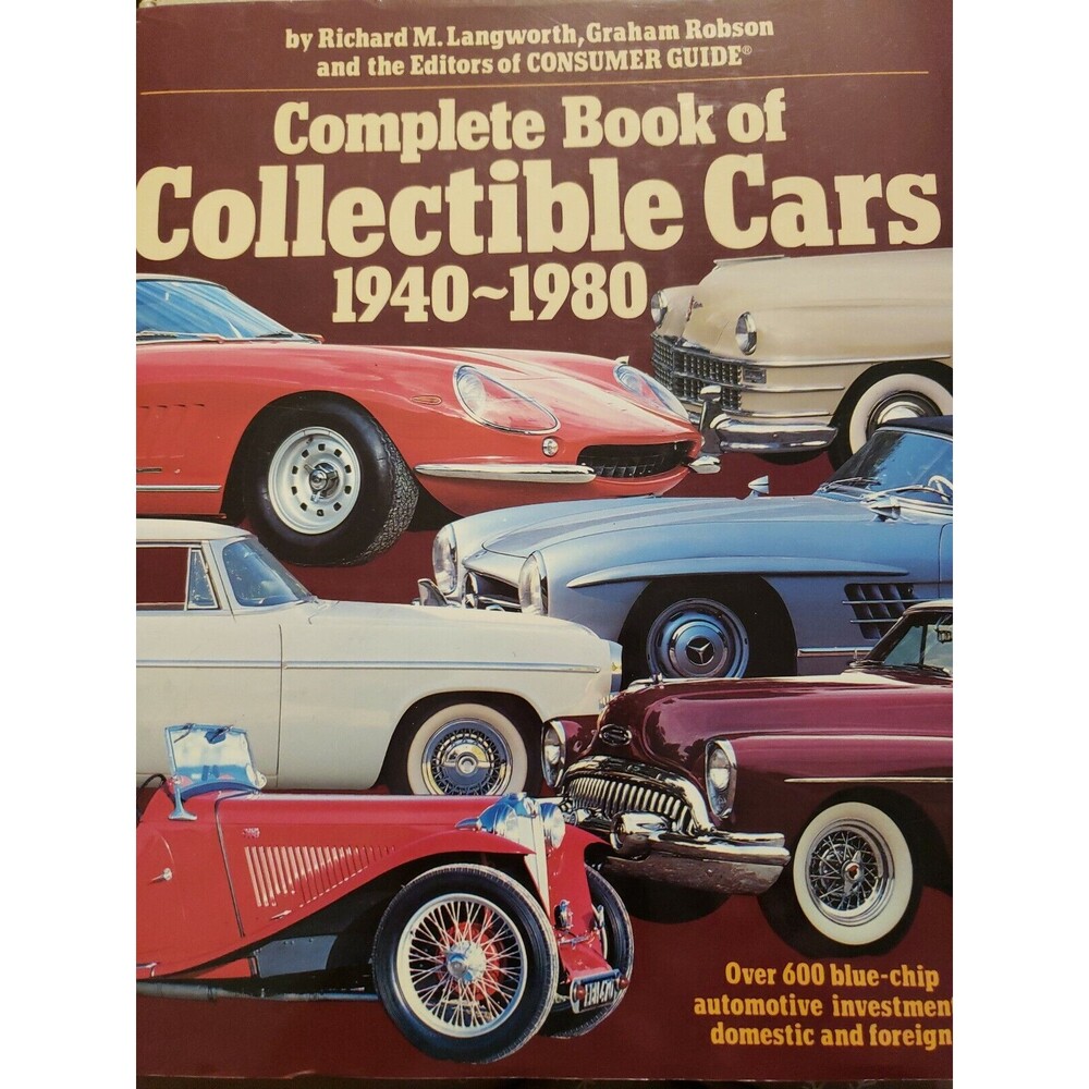 1982 Complete Book Of Collectible Cars 1940-1980 Hardcover Book